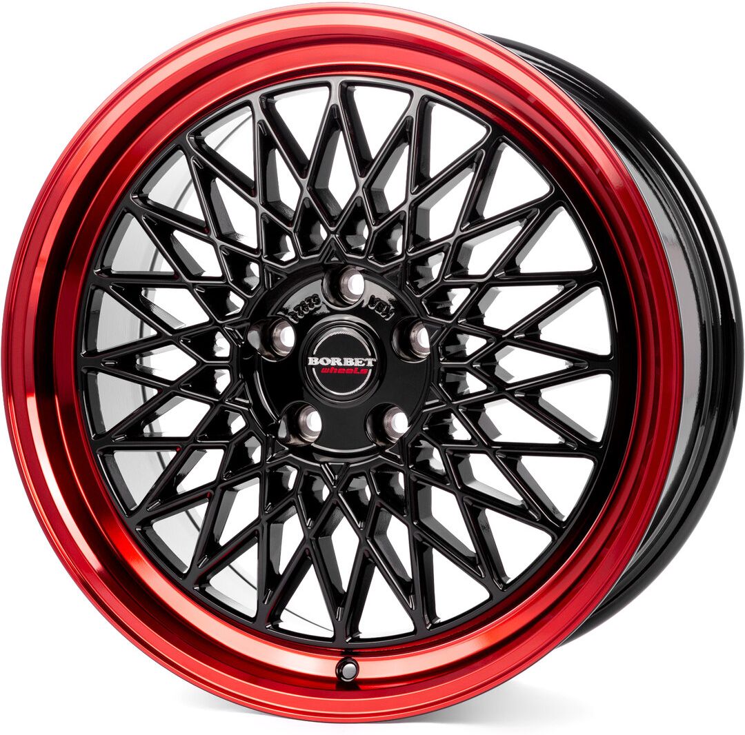 Borbet B 7x17 4x100 ET30 black rim red