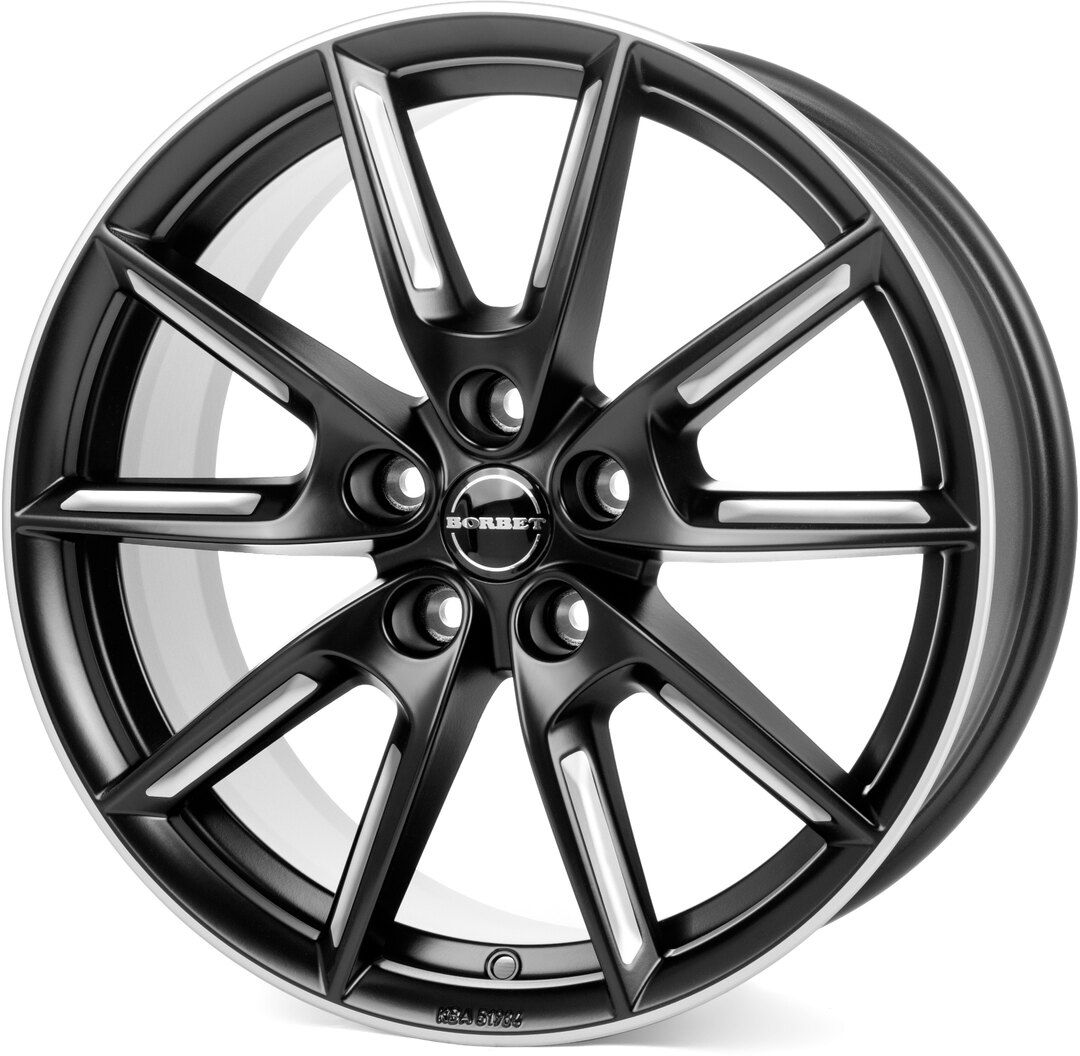 Borbet LX18 8x18 5x108 ET45 black matt silver spoke rim