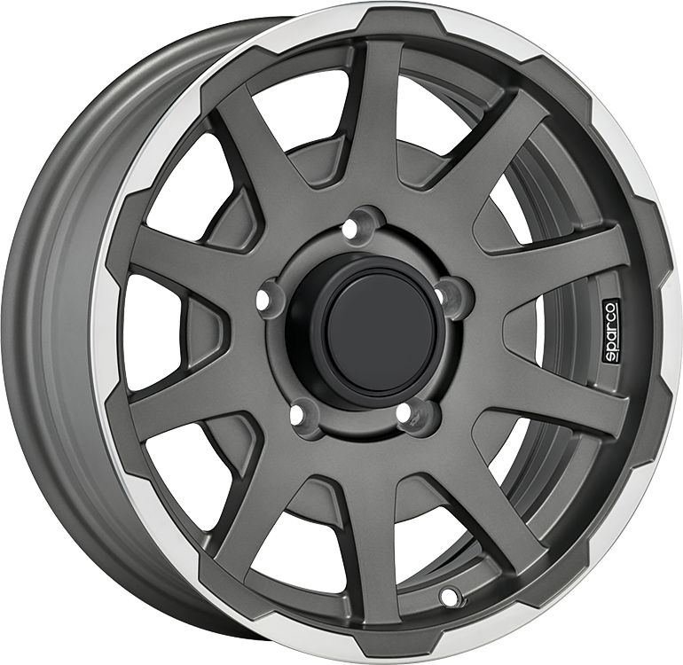 Sparco Dakar MDGPL 5.5x16 5x139.7 ET5 MATT DARK GREY LIP POLISHED