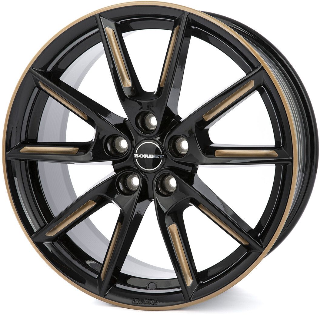Borbet LX19 8x19 5x108 ET45 black glossy gold spoke rim