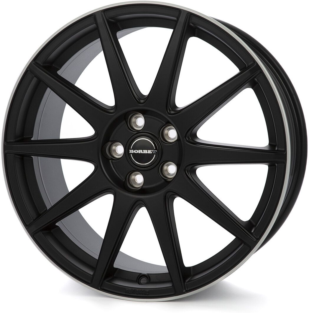 Borbet GTX 8x19 5x108 ET42 black matt rim silver