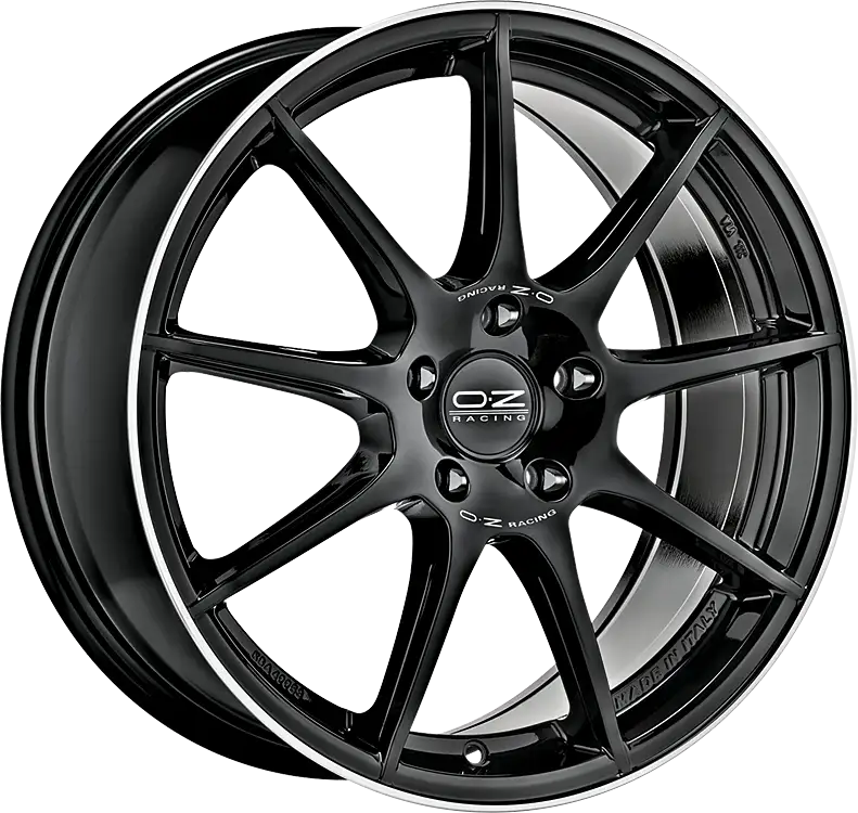 E-shop Oz Veloce GT GBDL 8x18 5x112 ET45 GLOSS BLACK+DIAMOND LIP+SILVER LETTERING